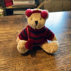 Vintage plush teddy bear ornament